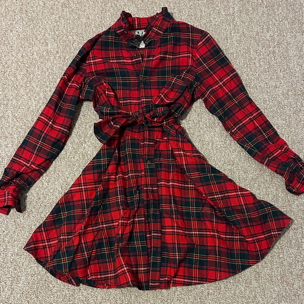 Red Plaid Long Sleeve Dress Kiel James Patrick